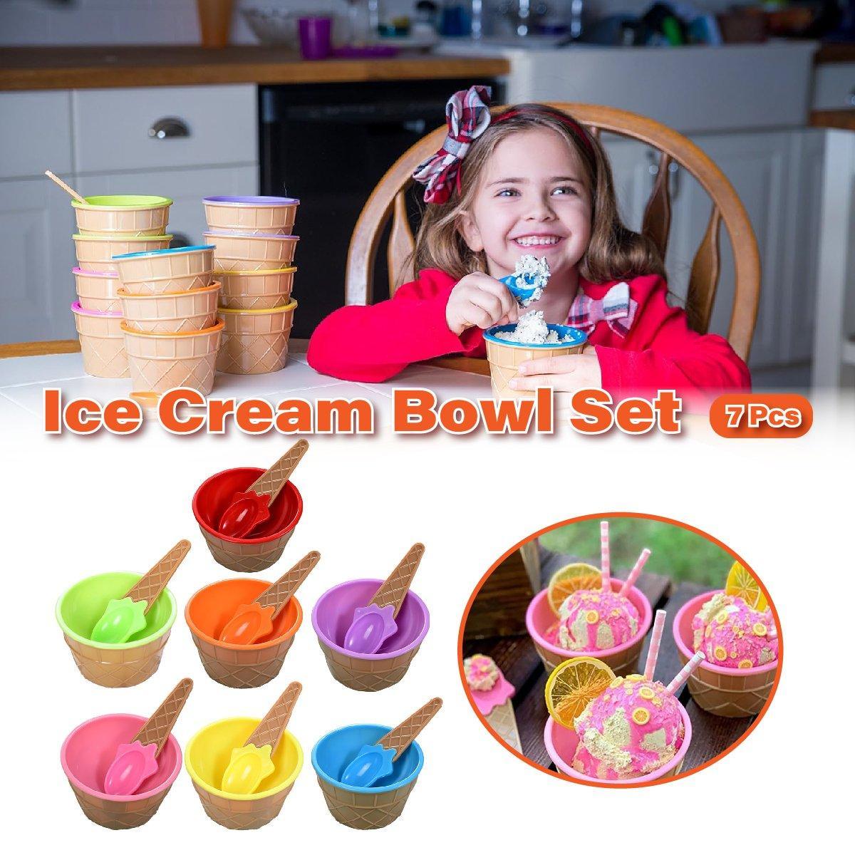 V528-ICE-CREAM-BOWL-7PCS-548776-202509291528-00 7Pc Set Colourful Ice Cream Cups and Bowls with Spoons Dessert Gift Set - Image 1