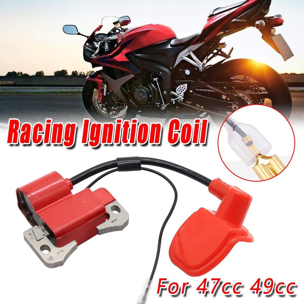 V528-IGNITION-COIL-626753-202509251430-00 High Voltage Red Ignition Coil Pack for 47cc 49cc Dirt Bike ATV Mini Moto - Image 1