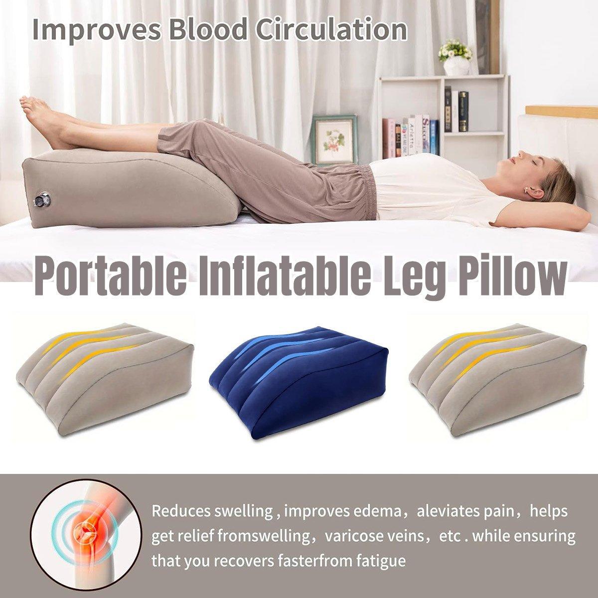 V528-INFLATABLE-PILLOW-BLACK-672424-202509302127-00 Inflatable PVC Leg Pillow Wedge Triangle Foot Cushion Flocking - Black - Image 1