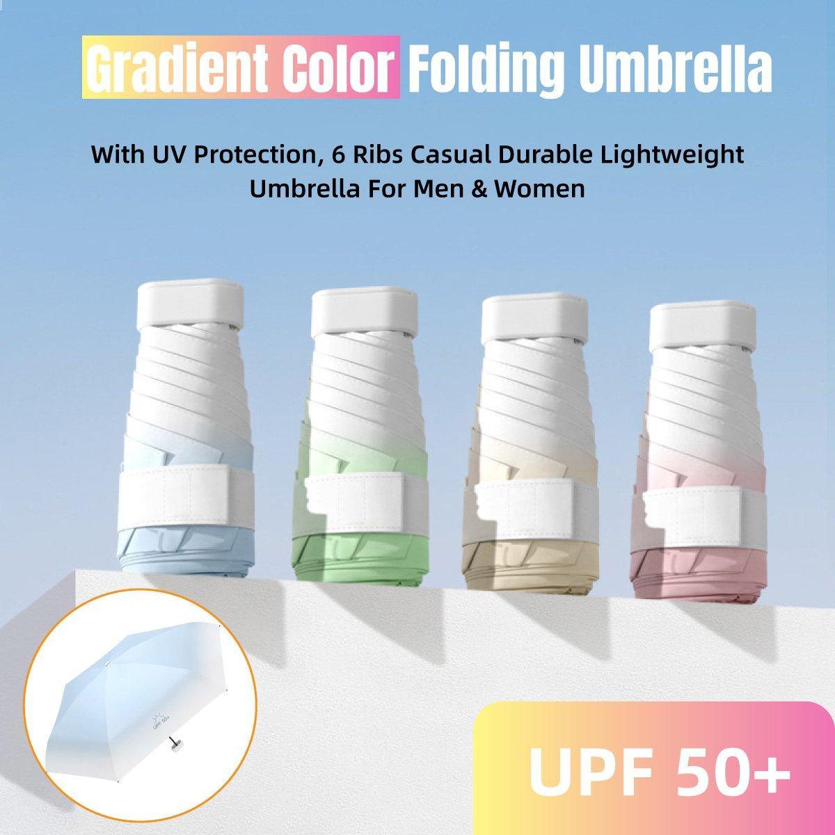 V528-JB-UMBRELLA-KHAKI-436022-202510010136-00 Mini Pocket Umbrella Anti-UV Sun/Rain Windproof 6 Folding Ultra Light Umbrella - Khaki - Image 1