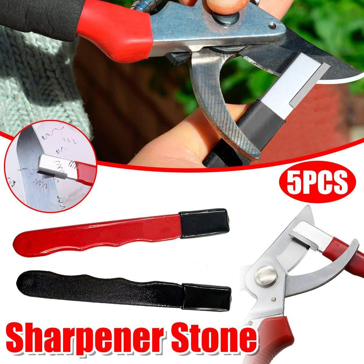 V528-KNIFE-SHARPENER-5PCS-BLACK-142954-202510010645-00 5pcs Handheld Garden Tool Knife Sharpener Quick Pocket Blade Carbide Sharpener - Black - Image 1