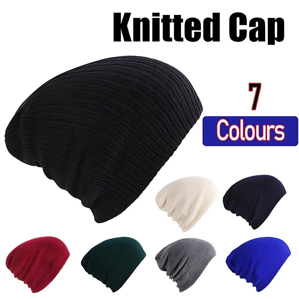 V528-KNITTEDCAP-BURGUNDY-224664-202510010736-00 Winter Thermal Warm Women Men Hat Slouch Baggy Hat Beanie Ski Knitted Cap - Red - Image 1