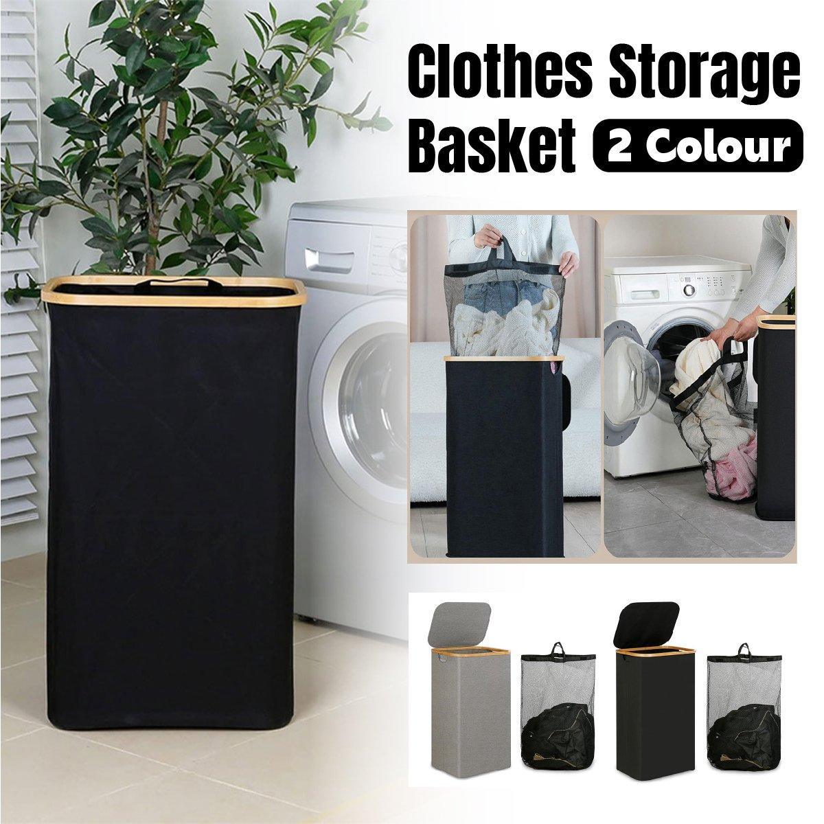 V528-LAUNDRY-BASKET-BLACK-306341-202510010227-00 Bathroom Laundry Basket Large Clothes Hamper Dirty Laundry Storage Organizer - Black - Image 1