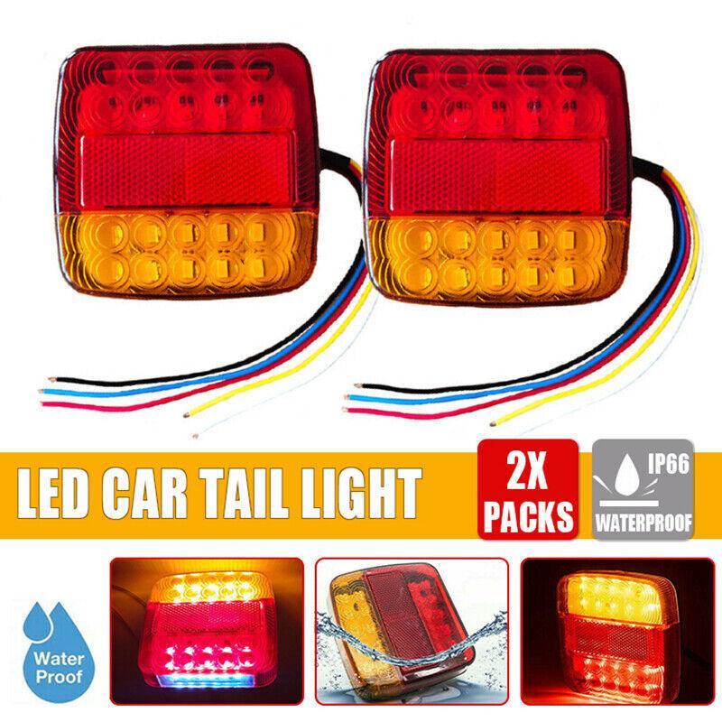 V528-LEDTAILLIGHTS-138564-202509291700-00 2X Square 26 Led Trailer Tail Lights Stop Brake Reverse Indicator Taillight Lamp - Image 1