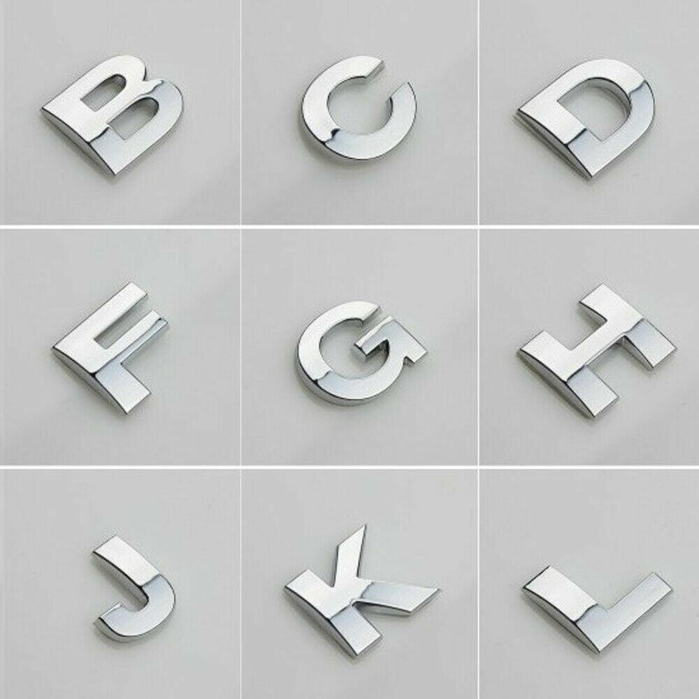 V528-LETTER-NUMBER-C77519-202509302345-00 A-Z Alphabet Letters Car Sticker Self Adhesive Auto Badge Emblem 3D Chrome Good - C - Image 1
