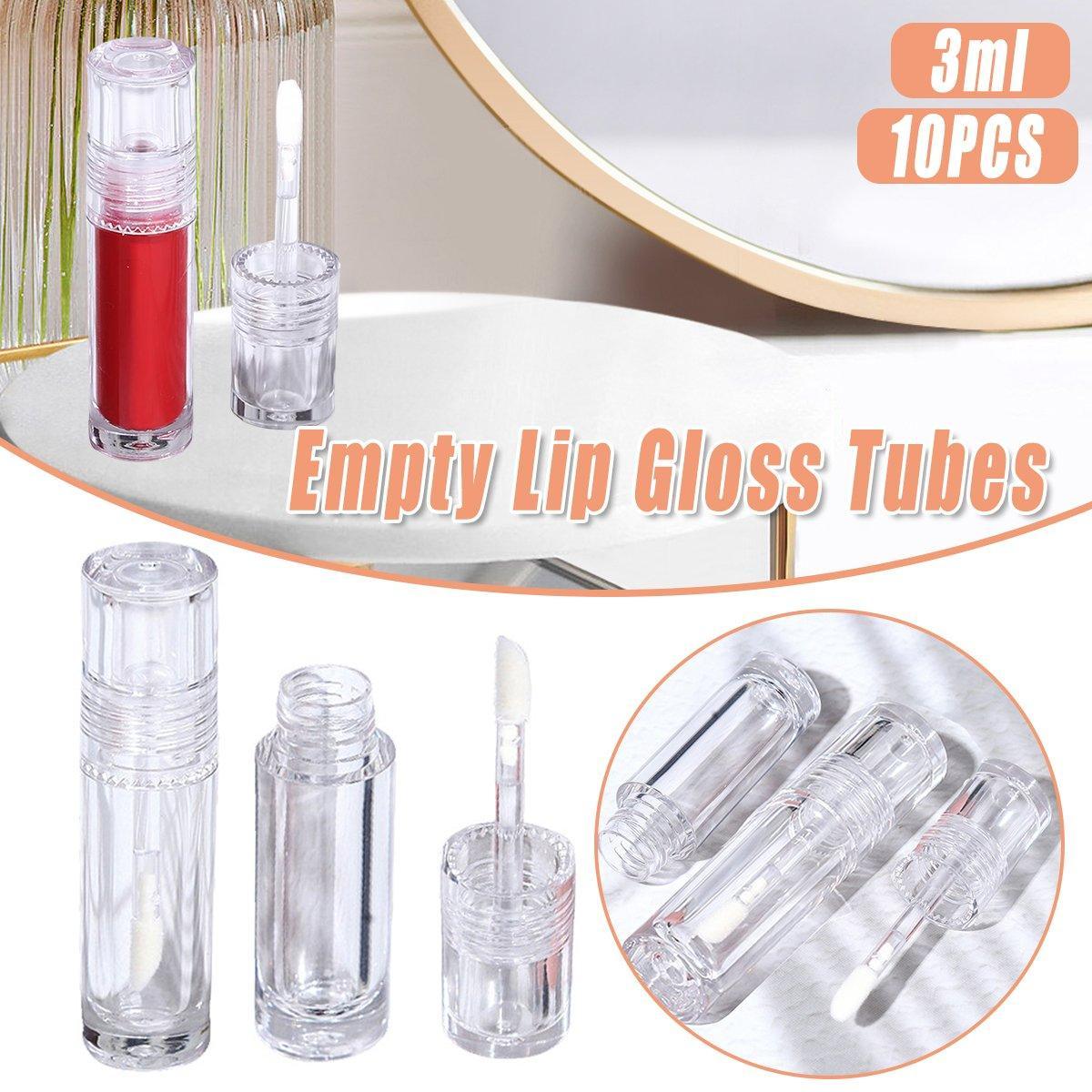 V528-LIPSTICK-TUBE-10PCS-612523-202509251402-00 10pcs 3ml Transparent Lip Gloss Tubes Small Capacity Lip Glaze Containers - Image 1