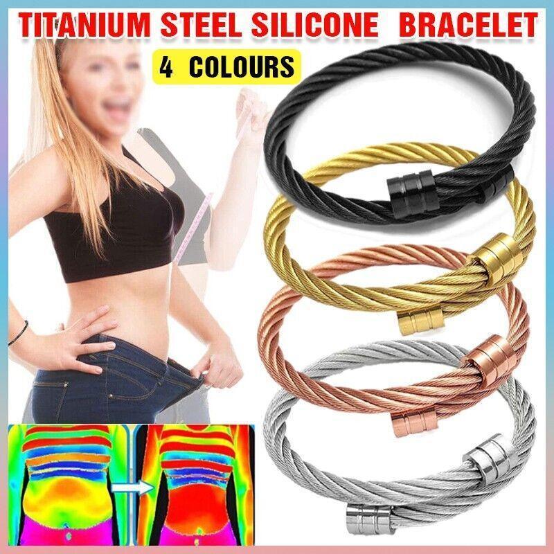 V528-MAGNETICBRACELETS-GOLD-937488-202509301800-00 Lymph Drainage Magnetic Bracelets Crainoc Titaniumion Osimium Bangle NEW - Gold - Image 1