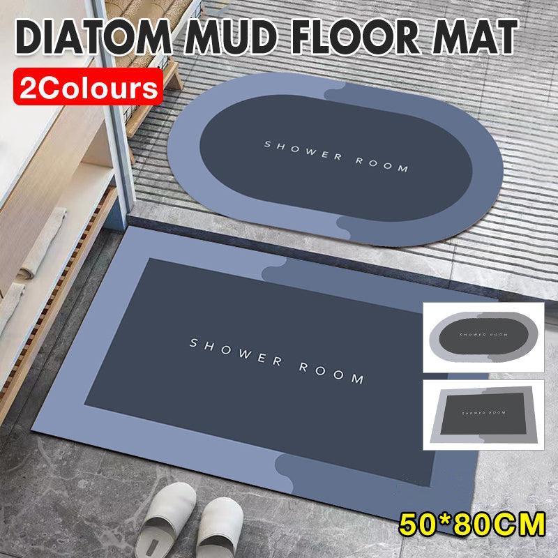 V528-MAT-GREY-RETANGLE-5080CM-708157-202509301745-00 50x80CM Super Absorbent Floor Mat Soft Quick-Drying Non-Slip Diatom Mud Bath - Grey-Retangle - Image 1