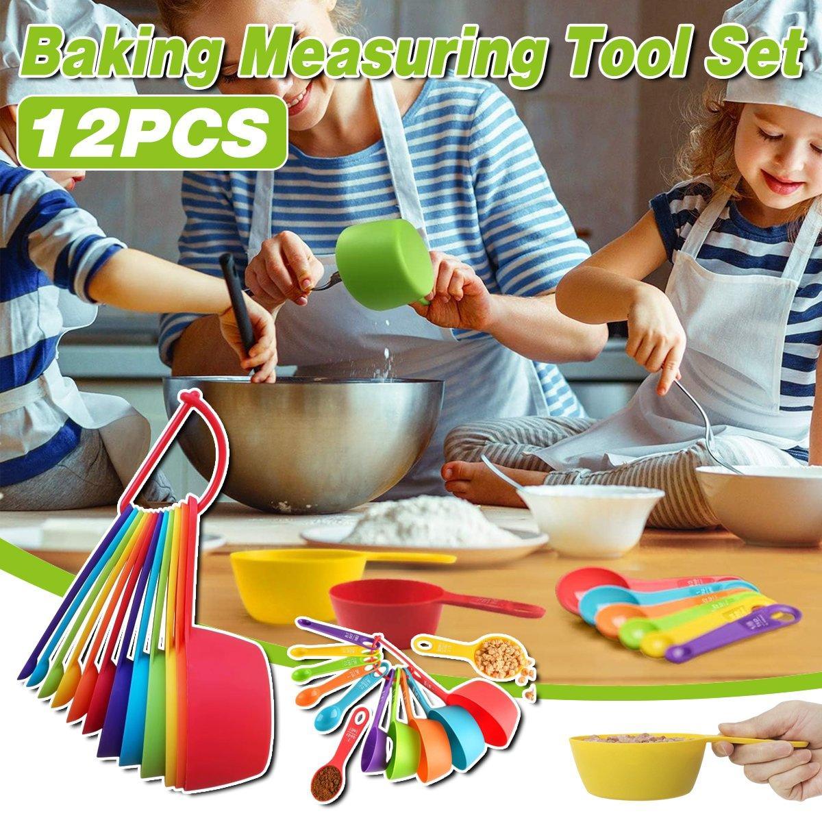 V528-MEASURING-TOOL-12PCS-869225-202509291918-00 12PCS Plastic Measuring Spoon and Cup Set Baking Tools for Cake Milk Powder - Image 1