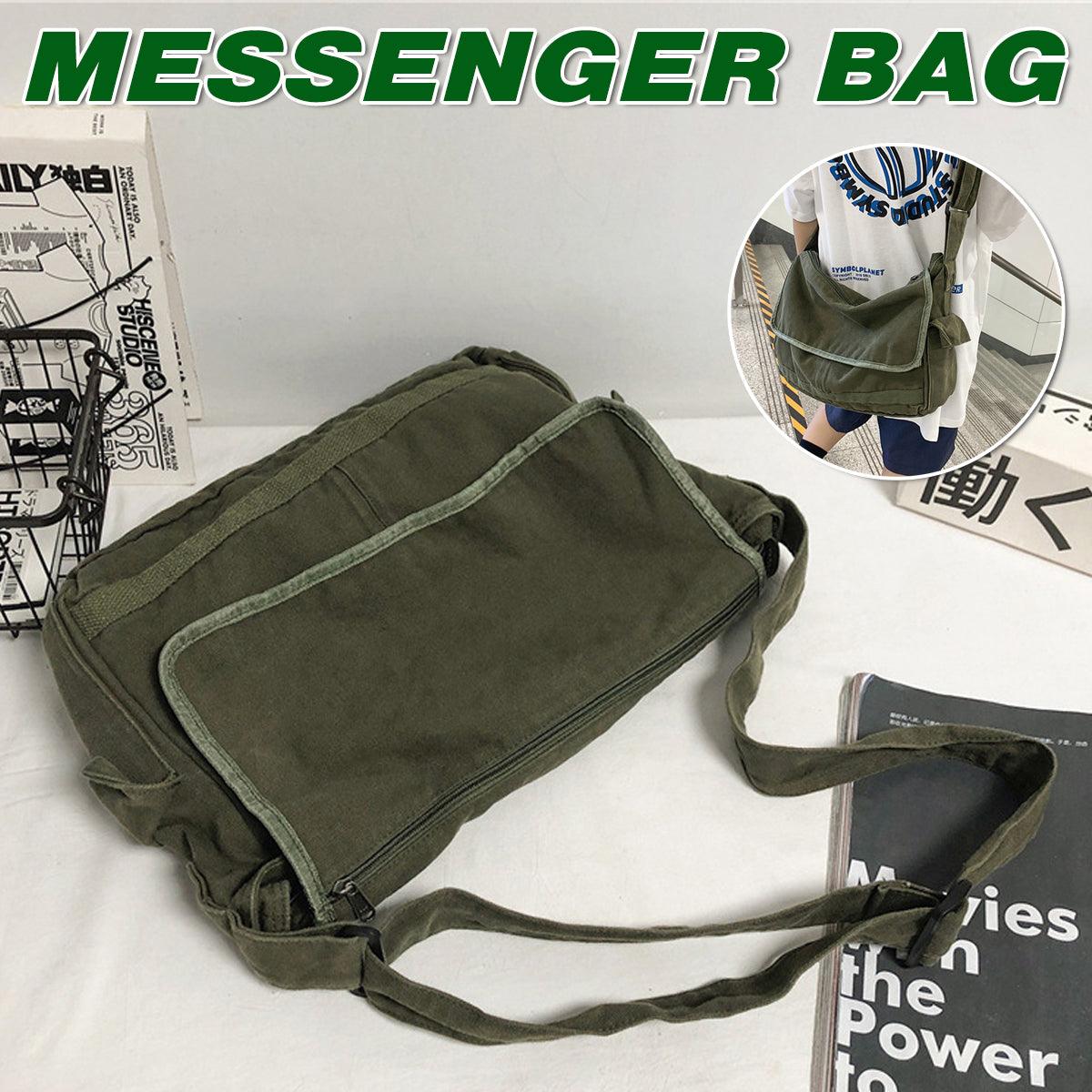 V528-MESSENGER-BAG-GREEN-549502-202509291600-00 Green Messenger Shoulder Bag for Men Women Casual Work Travel and Daily Use - Image 1