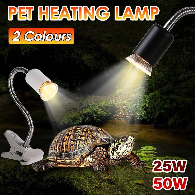 V528-MH00399-BLACK-25W-170509-202509301254-00 E27 Reptile Heat Lamp UVA UVB Turtle Lizard Heating Light with Clip - 25W Bulb + Black Holder - Image 1
