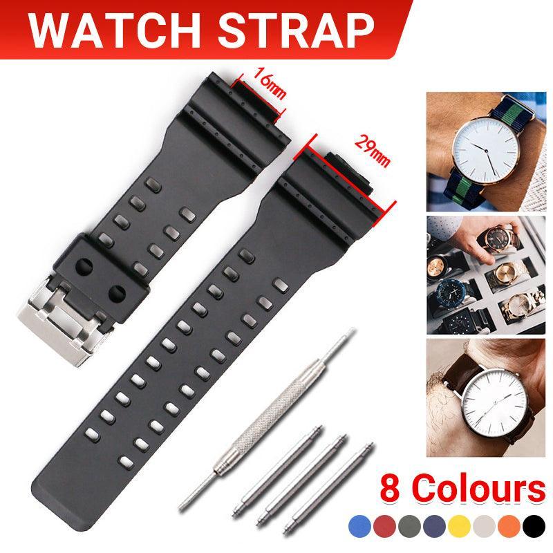 V528-MH00533-DARKBLUE-830944-202509301245-00 16mm TPU Watch Strap Compatible with G Series GA100 G8900 GW8900 with Tool Pins - Dark Blue - Image 1