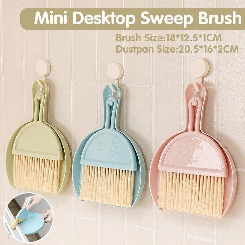 V528-MINIBROOM-PINK-75435-202509301336-00 Mini Desktop Sweep Cleaning Brush Keyboard Brush Small Broom Dustpan Set - Pink - Image 1