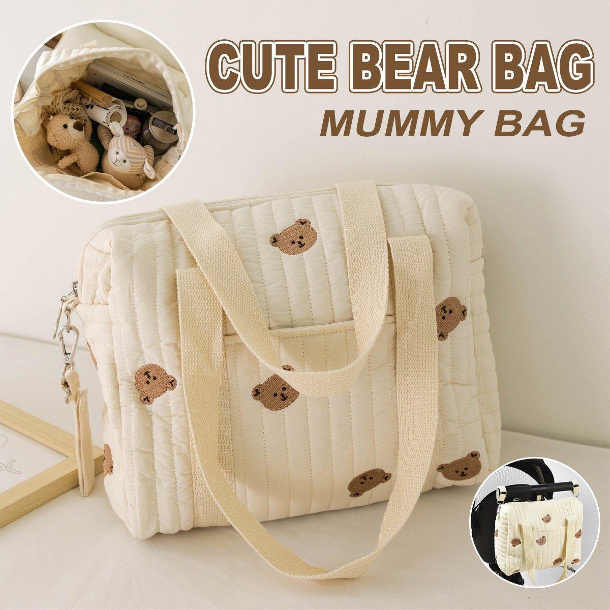 V528-MOMMY-BAG-BEAR-M-304897-202509251054-00 Backpack Nappy Diaper Bag with Stroller Straps Hanging Organiser for Travel and Daily Use - Image 1