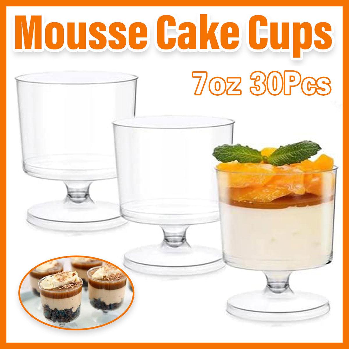V528-MOUSSE-CUP-7OZ-36PCS-734928-202509291727-00 30pcs Clear Hard Plastic Mousse Cake Cup Pudding Ice Cream Dessert Serving Cups - Image 1