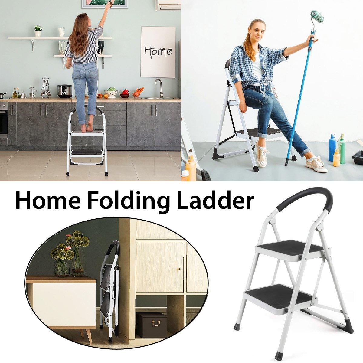V528-MULTI-STEP-LADDER-2-957656-202509291609-00 Folding Portable Multi Step Ladder with Handrail Household A Type Iron Ladder - Image 1