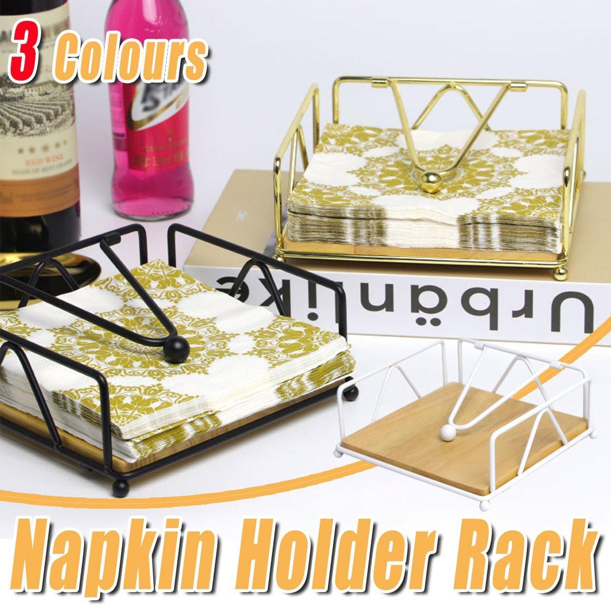 V528-NAPKIN-HOLDER-GOLD-586647-202510010919-00 Steel Napkin Holder Serviette Rack Organiser Kitchen Serving Bar 3 Colours - Gold - Image 1