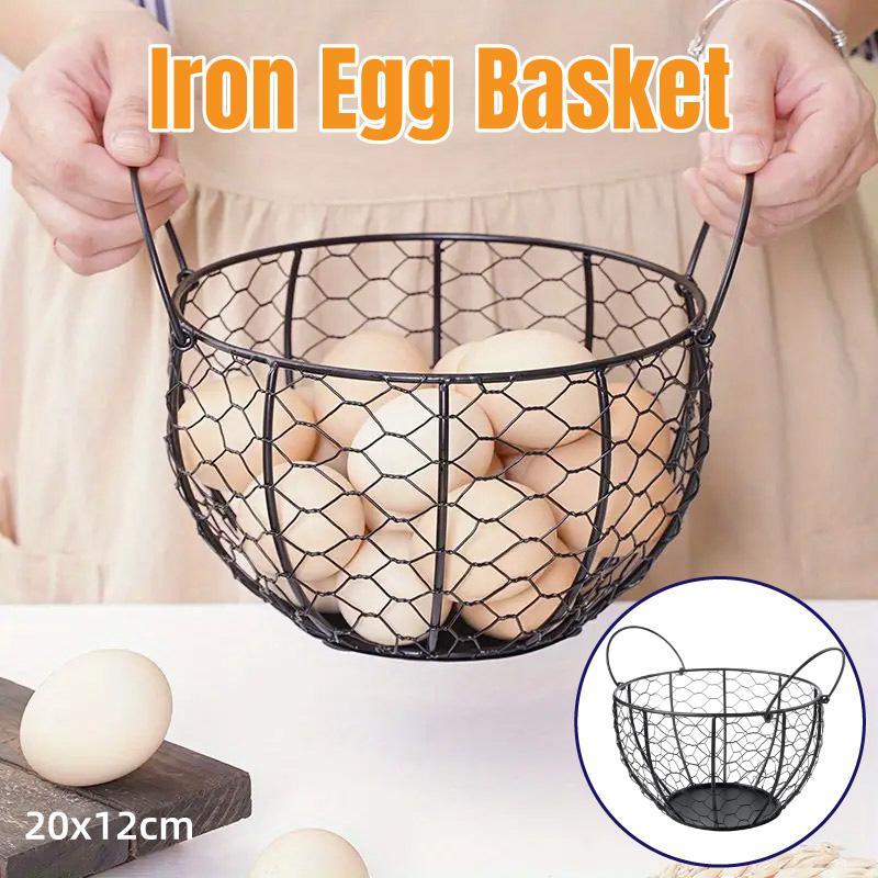 V528-NET-BASKET-227641-202509251353-00 Egg Basket Fruit Storage Basket Blue Iron Basket Home Sundries Organiser Holder - Image 1