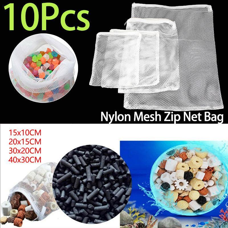 V528-NETBAG-15-20-10PCS-98034-202509301936-00 10Pcs Nylon Mesh Bags for Aquarium Pond Filter Media - 15CMx20CM - Image 1
