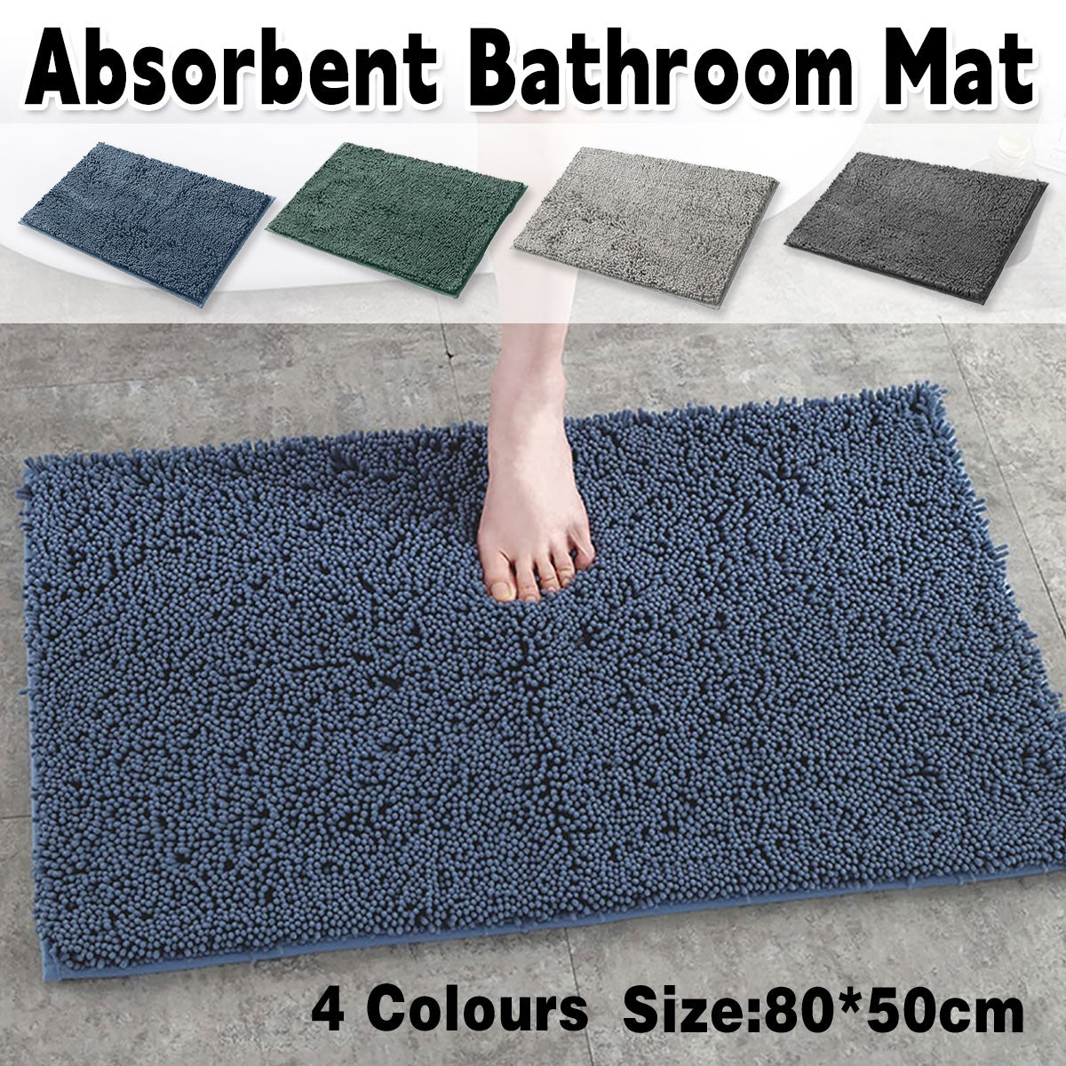 V528-NON-SLIP-MAT-DARK-GREY-697726-202509302109-00 Anti-Slip Bathroom Mat Water-Absorbing Floor Mat Foot Mat Non-Slip Door Mat - Dark Grey - Image 1