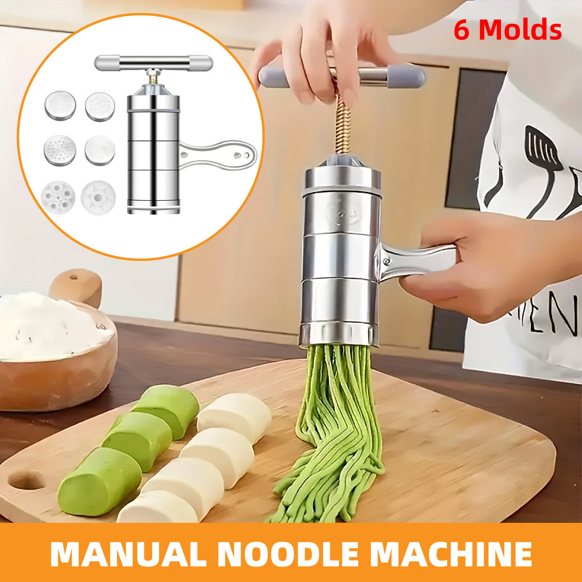 V528-NOODLE-MACHINE-6-751772-202509291846-00 Kitchen Manual Noodle Press Noodle Machine Household Pasta Maker Dough Roller - Image 1