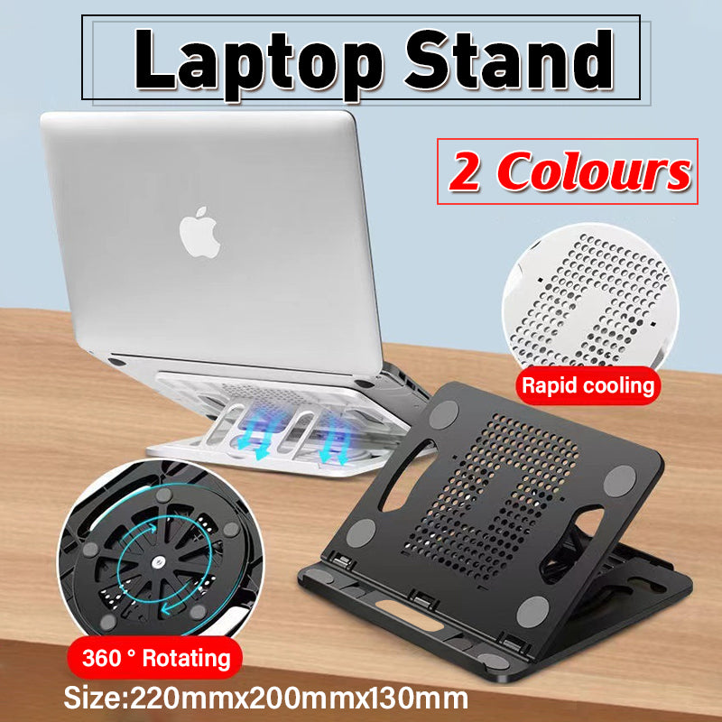 V528-NOTEBOOKHOLDER-BLACK-748141-202509301245-00 Portable Laptop Stand Foldable Adjustable Lazy Computer Desk - Black - Image 1