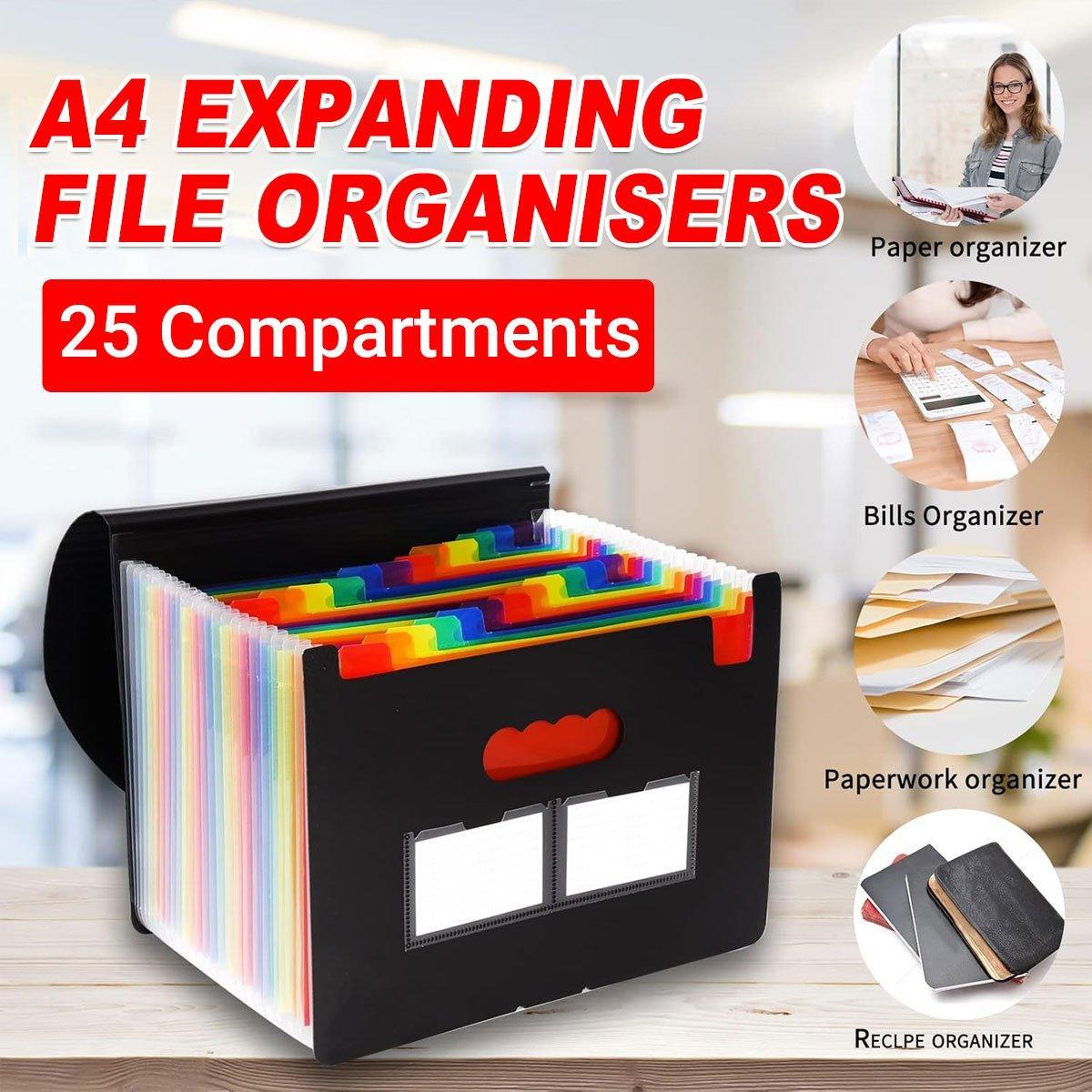 V528-ORGAN-BAG-25-6-112630-202509291701-00 A4 Document Organiser 25 Compartments Multilayer Folder Office File Storage - Image 1