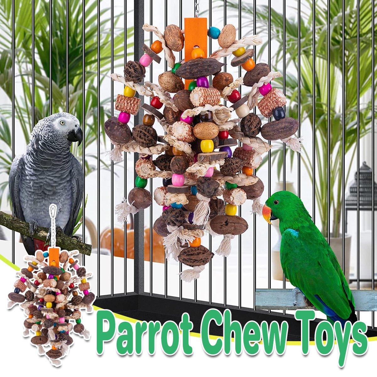 V528-PARROT-TOY-405332-202509291436-00 Colourful Parrot Toy Chew Corn Cob Fun Toy for Birds Safe Natural Playtime - Image 1