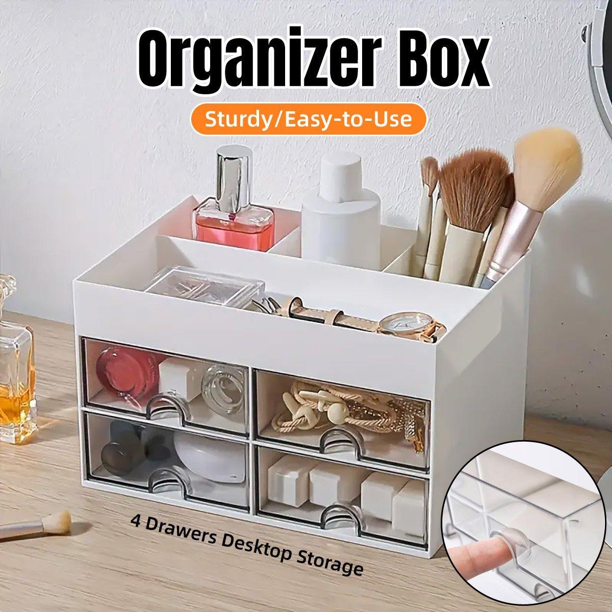 V528-PEN-HOLDER-WHITE-436180-202509291636-00 Large Capacity Pen Storage Box Desktop Organizer Multi-functional Stationery Box - Image 1