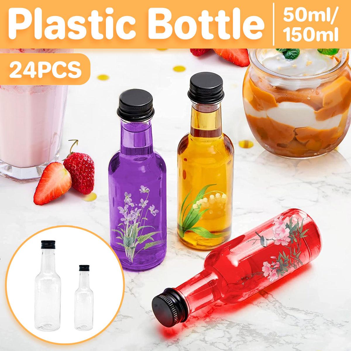 V528-PET-BOTTLE-24PCS-50ML-698440-202509301818-00 24PCS Small Plastic Wine Bottle Beverage Juice Container Reusable Clear Bottle - 50ML - Image 1