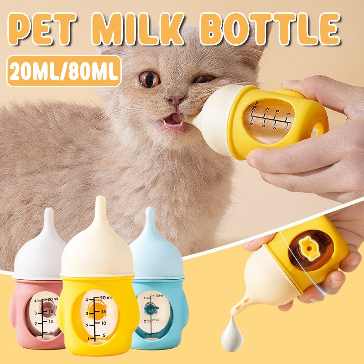 V528-PET-BOTTLE-BLUE-80ML-158069-202510011118-00 Silicone Pet Milk Feeding Bottle with Scale for Small Puppies and Kittens 20ml 80ml - 80ml-Blue - Image 1