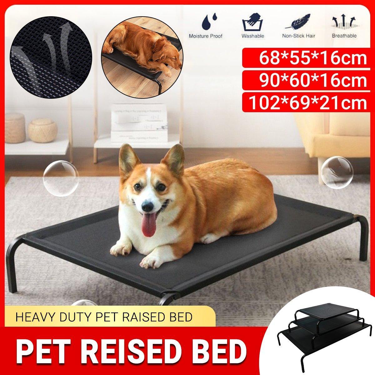 V528-PET-CAMP-BED-M-621124-202510010954-00 Heavy Duty Pet Raised Bed Elevated Trampoline Hammock Cat Dog Raised Deluxe - M - Image 1