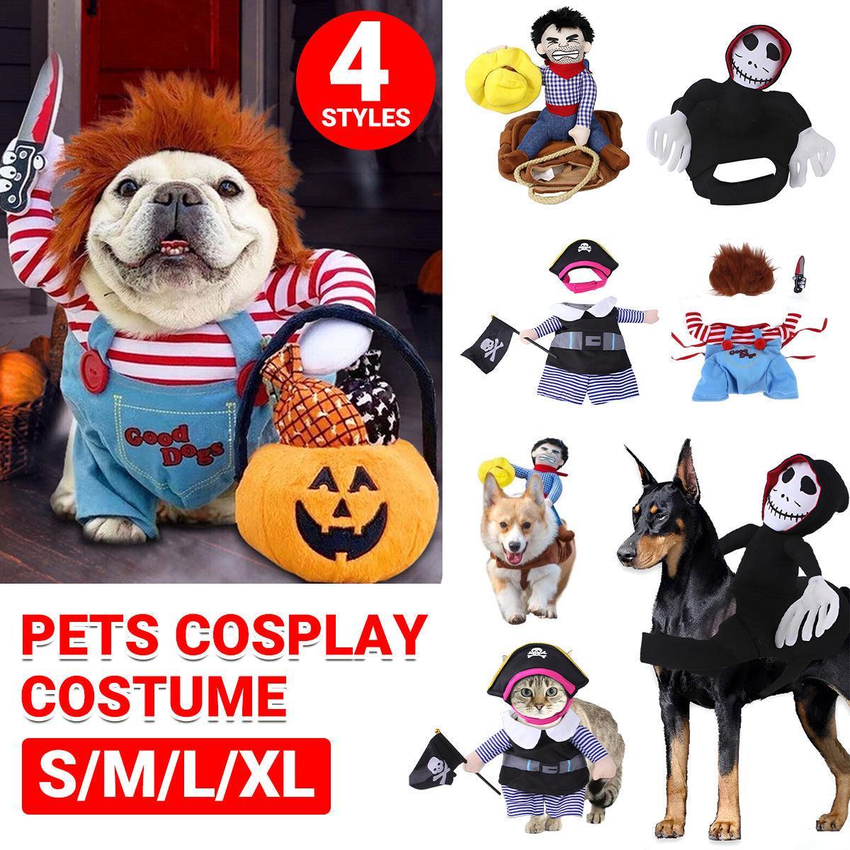 V528-PET-CLOTHES-MZ-M-859420-202510010645-00 Halloween Dog Costume Pet Accessories Funny Dress Up for Small Medium Dogs - Hat Model-M - Image 1