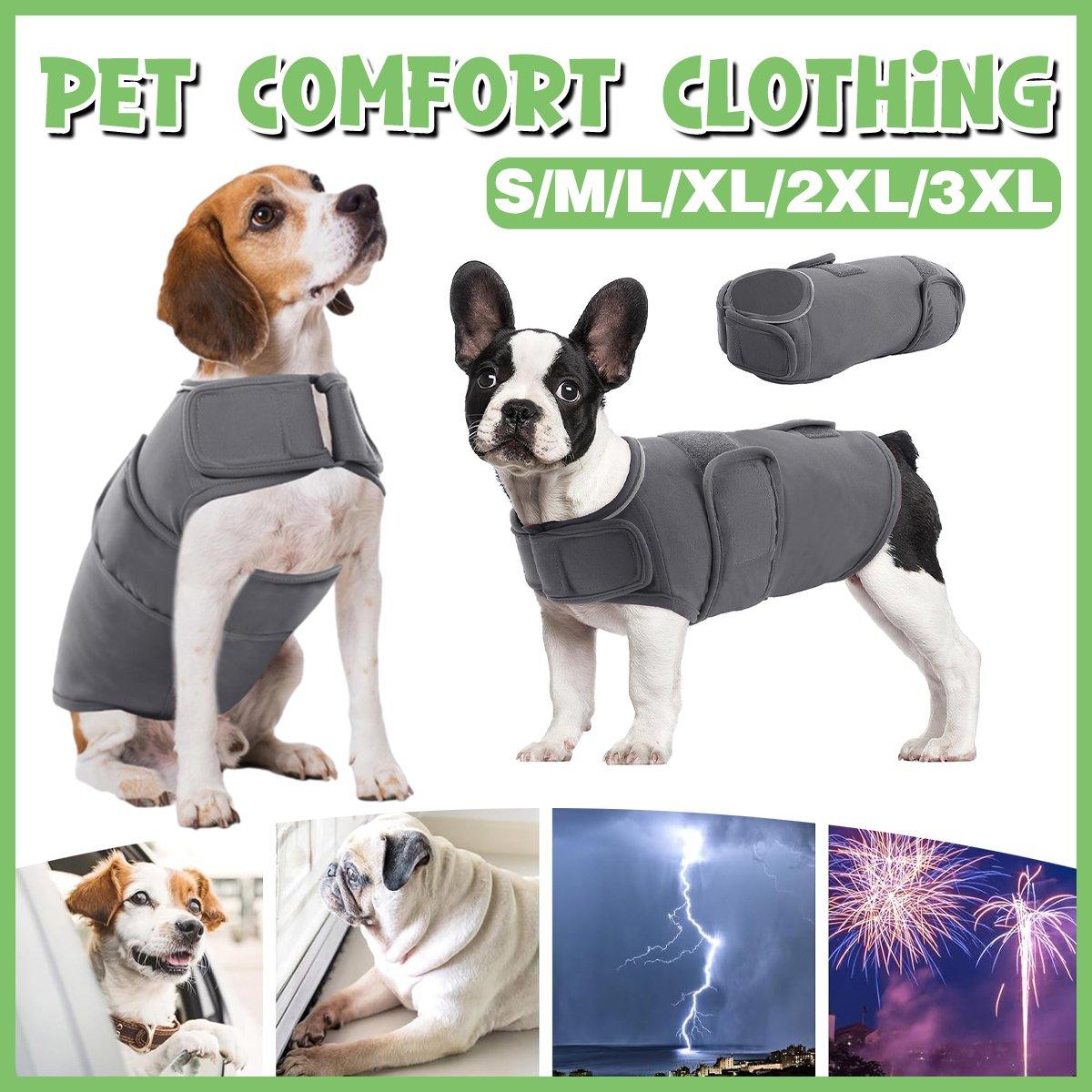 V528-PET-COMFORTER-GREY-S-474813-202509301745-00 Pet Comfort Dog Relief Vest Jacket Soft Anxiety Coat for Small Medium Large Dogs - S - Image 1