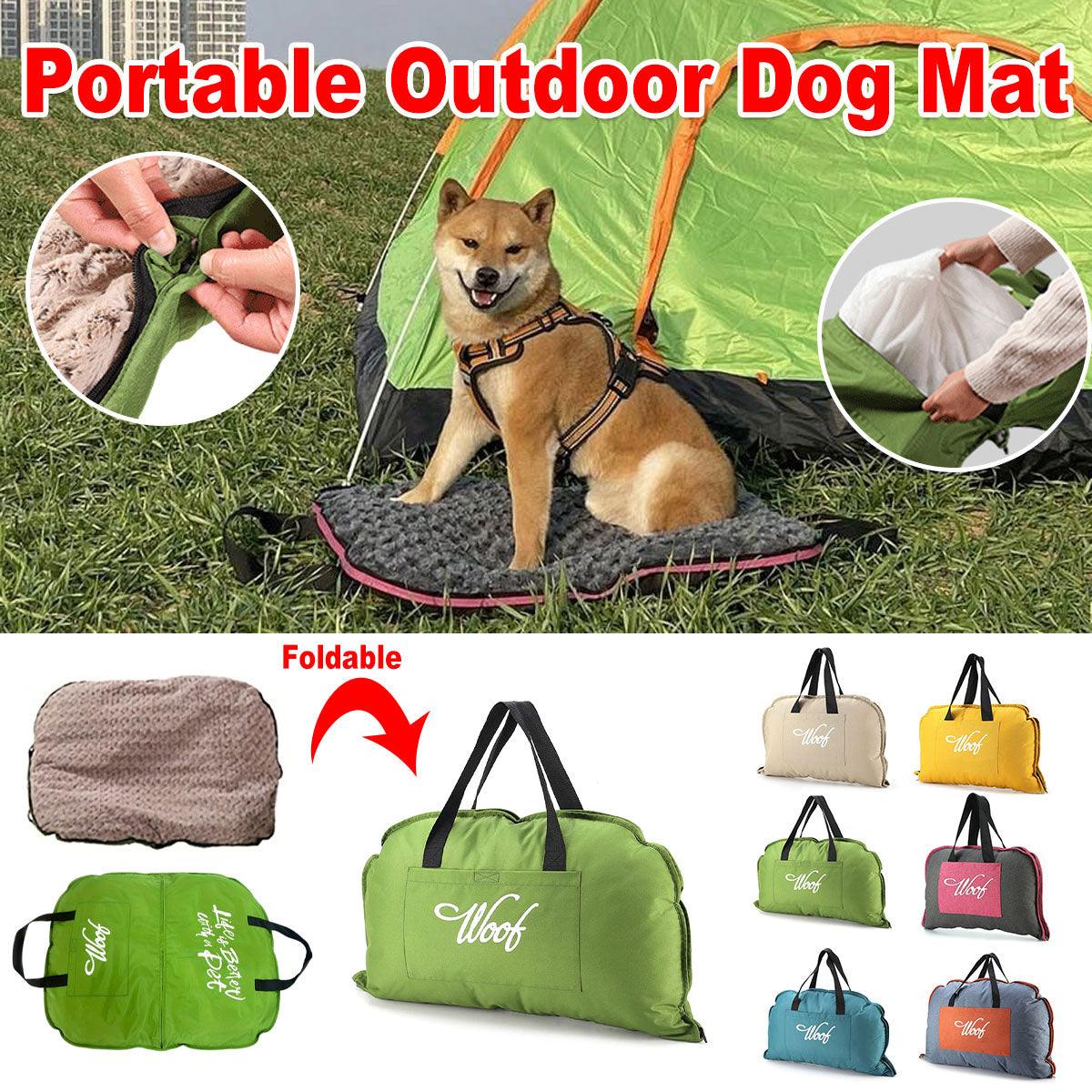 V528-PET-MAT-BD-BLUE-S-456844-202509302009-00 Portable Folding Pet Kennel Zippered Outdoor Dog Bed Travel Mat Waterproof - Blue - Image 1