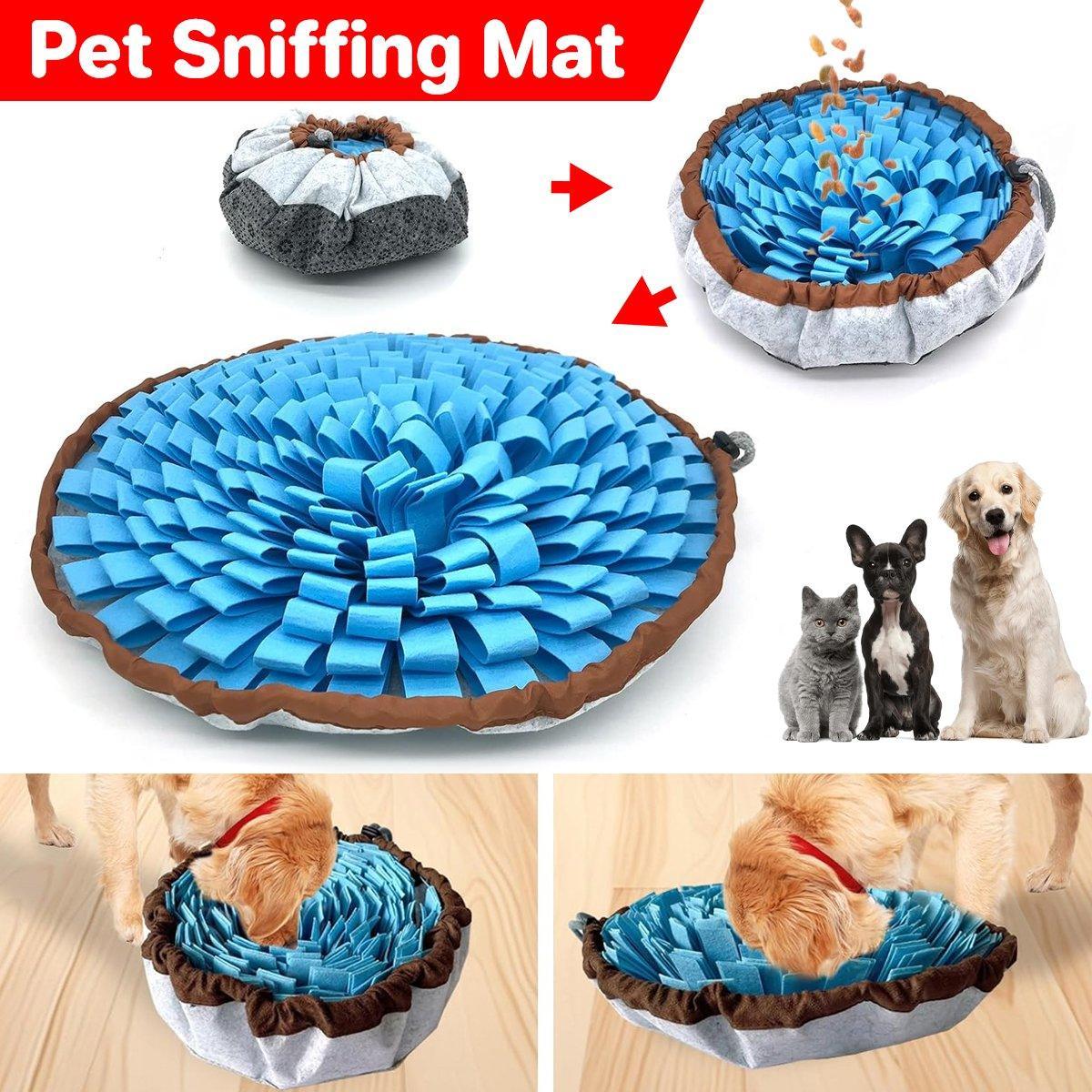 V528-PET-SNIFFING-PADS-BLUE-814676-202509251446-00 Pet Sniffing Mat Dog Training Slow Feeder Puzzle Toys Interactive Snuffle Mat - Image 1