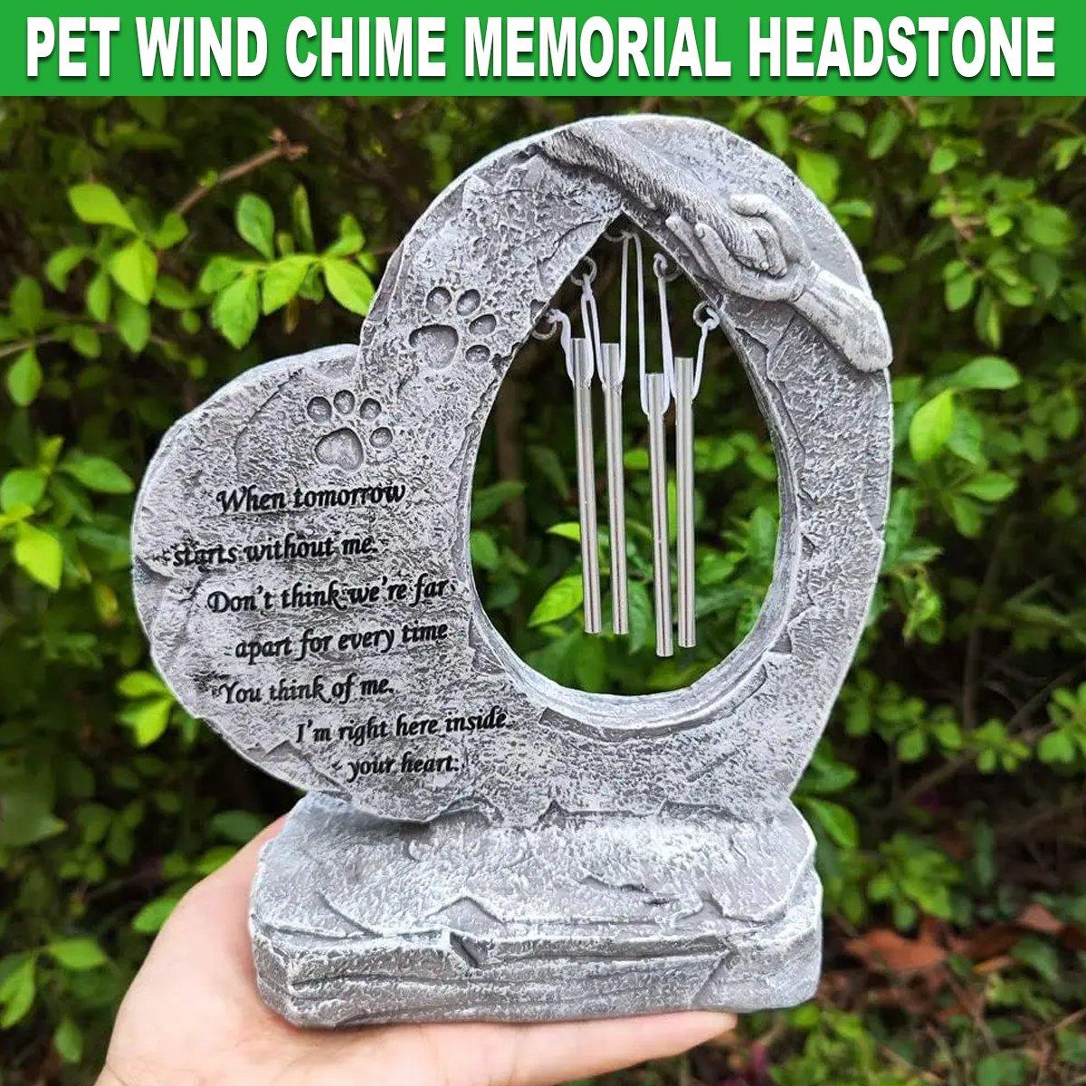 V528-PET-TOMBSTONE-500432-202509251310-00 Wind Chime Pet Memorial Headstone Outdoor Garden Decoration for Remembrance - Image 1