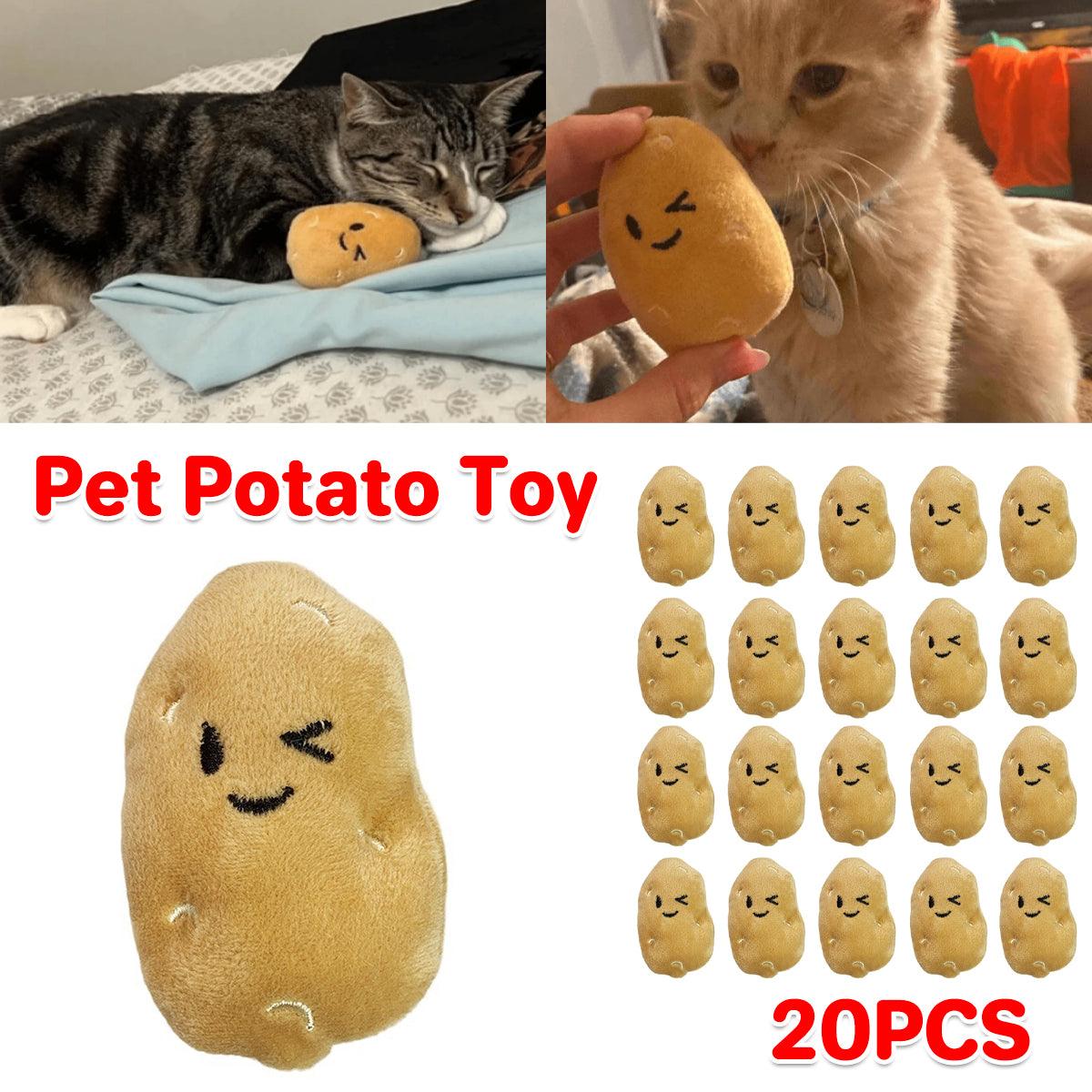 V528-PET-TOY-POTATO-20PCS-163895-202509251410-00 20PCS Handmade Cute Squeaky Little Potato Doll Pet Plush Doll For Dog Cat - Image 1