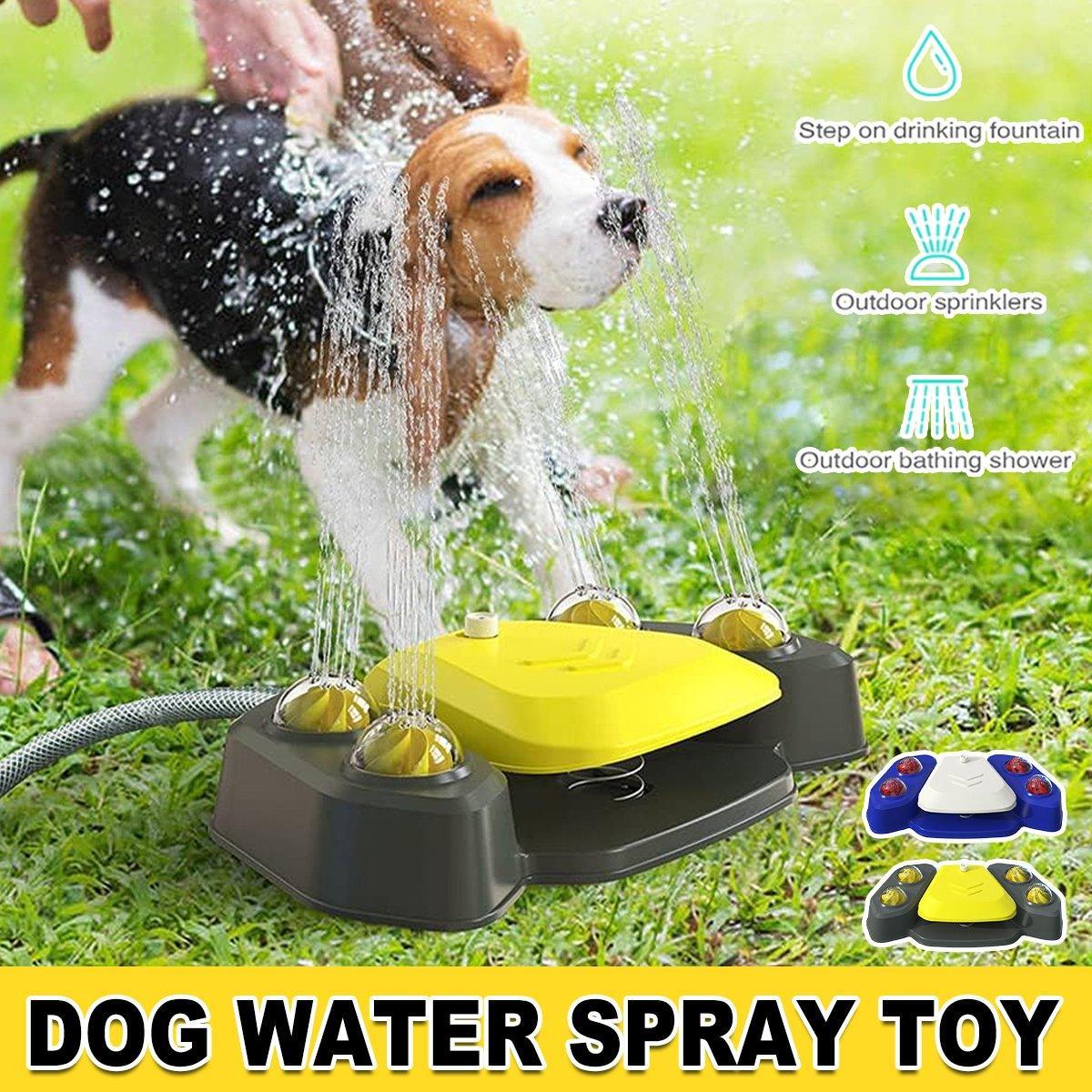 V528-PET-WATER-FEEDER-FASHION-555085-202509301236-00 Automatic Water Feeder Dispenser with Bath Spray and Footstep Dog Toys for Pets - Grey - Image 1