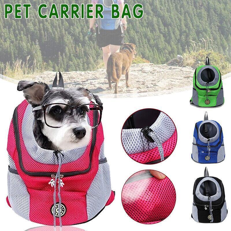 V528-PETBACKPACK-S-BLACK-53766-202510010336-00 S Size Puppy Travel Mesh Pet Dog Carrier Backpack Front Travel Portable Shoulder Bag - Black - Image 1