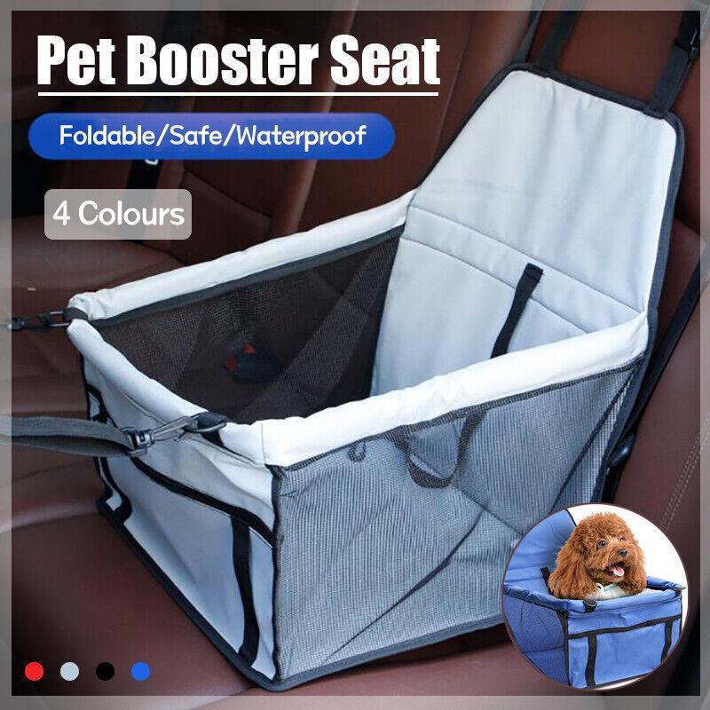 V528-PETBASKET-GREY-365241-202510010109-00 Pet Car Booster Seat Travel Carrier Basket for Cats Dogs with Secure Design - Grey - Image 1