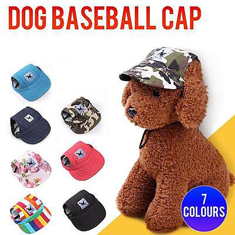 V528-PETHAT-RED-S-22652-202510010727-00 Dog Baseball Cap Outdoor Pet Sun Hat Summer Canvas Visor Puppy S Size - Red - Image 1