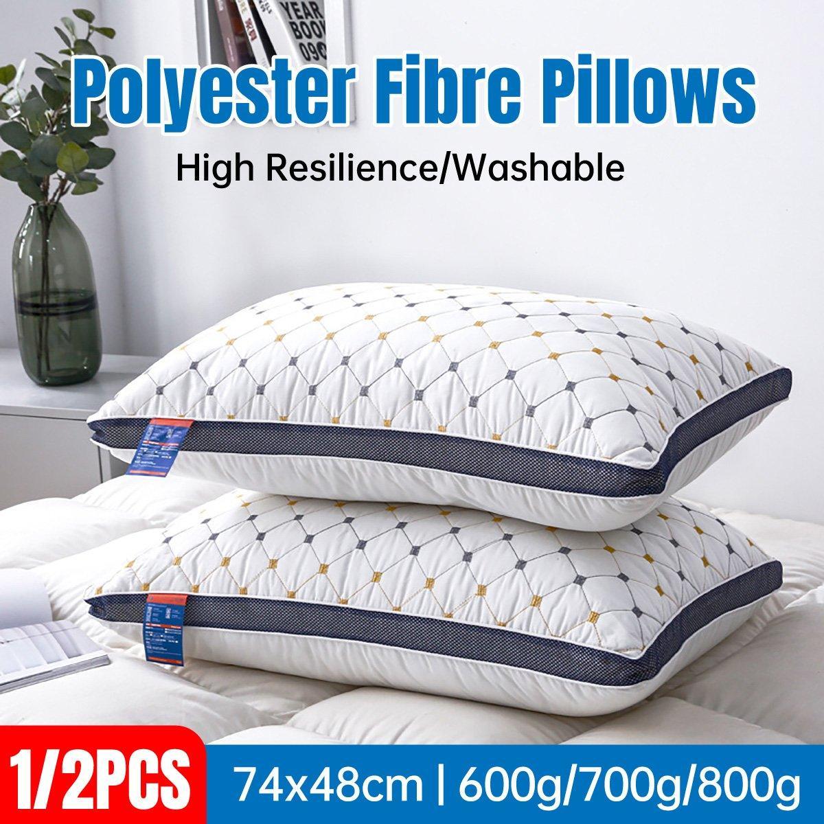 V528-PILLOW-CORE-600G-2PCS-950580-202509301200-00 1/2PCS Hotel Style Polyester Fibre Pillow Washable High Rebound Support - 600g-2pcs - Image 1