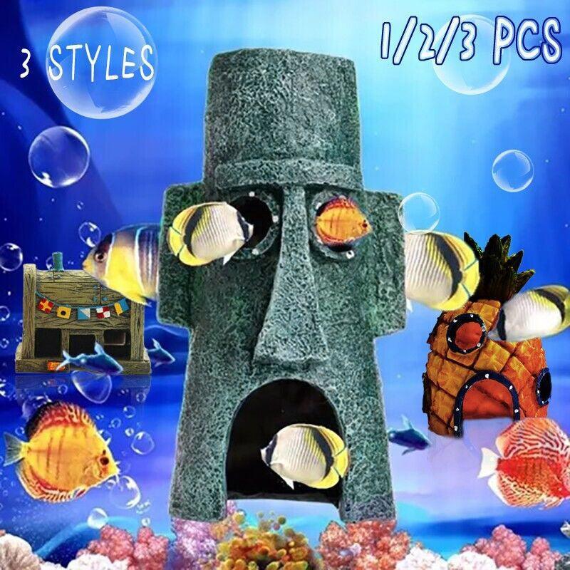 V528-PINEAPPLE-72527-202509301454-00 For Alien Spongebob Pineapple House Hole Fish Tank Decoration Aquarium Ornament - Pineapple - Image 1