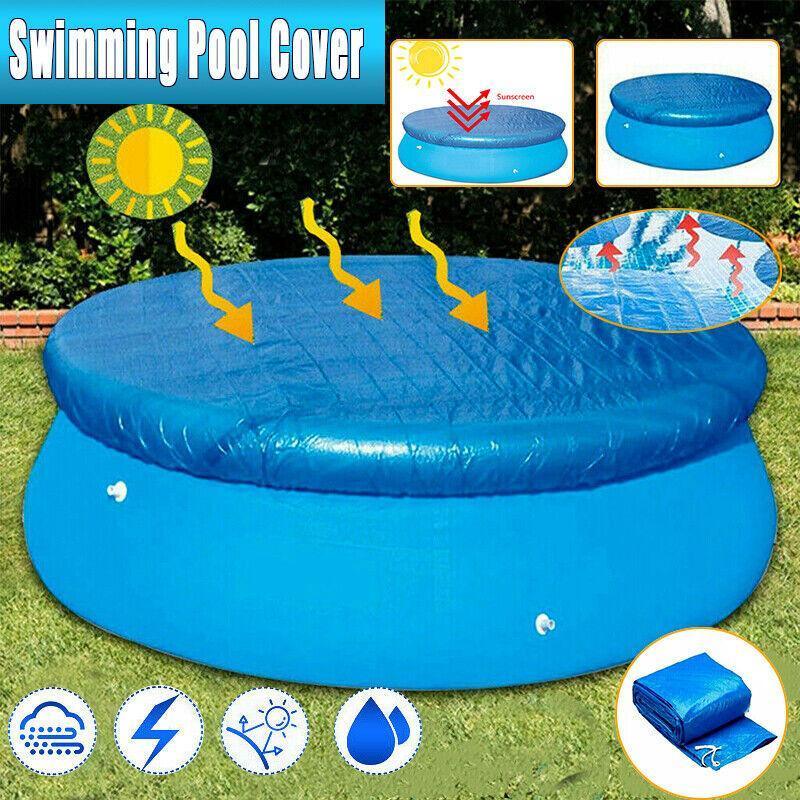 V528-POOLCOVER-BLUE-366-85408-202510010300-00 Round Swimming Pool Cover Lot For Garden Outdoor Paddling Family Pools - 366cm - Image 1