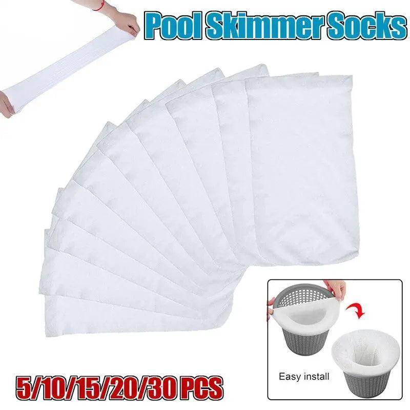 V528-POOLSKIMMERSOCK-5PCS-645641-202510010654-00 Pool Skimmer Socks for Filter Basket Debris Net Bags 5 to 30 Pieces - 5PCS - Image 1