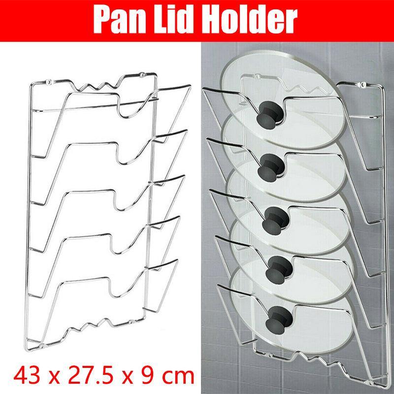 V528-POTLIDRACK-465512-202509251630-00 Pan Lid Holder Storage Rack Wall Mount Pot Cover Organizer Kitchen Accessories - Image 1