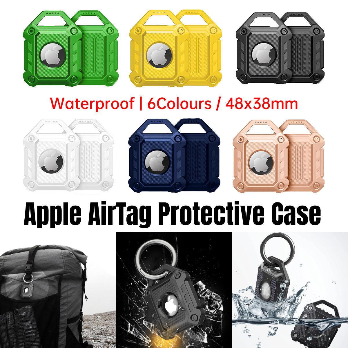 V528-PROTECTIVE-COVER-YELLOW-714630-202509301736-00 Waterproof Apple AirTag Protective Case TPU Cover Air Tag Tracker Loop Holder - Yellow - Image 1