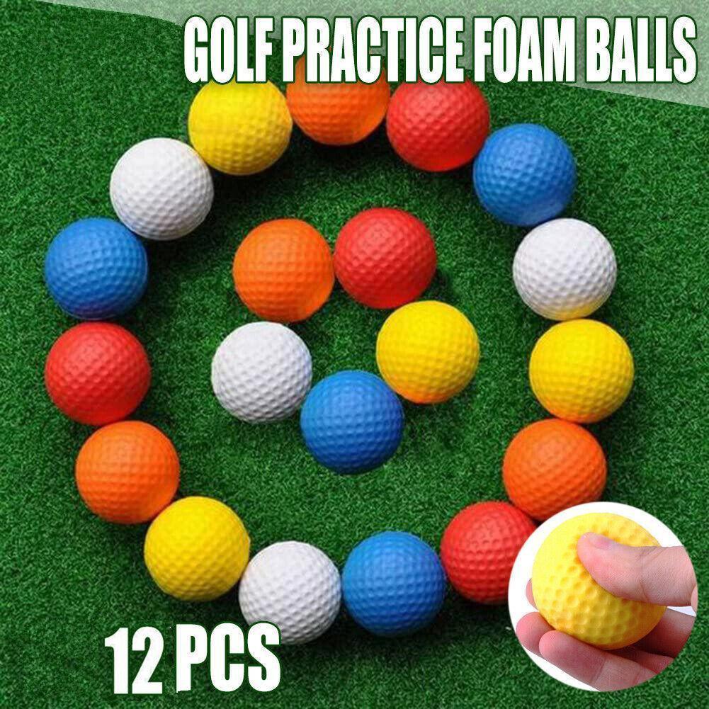 V528-PUGOLF-12PCS-YELLOW-48737-202509302118-00 12 Pack Indoor/Outdoor Golf Practice Foam Balls - Yellow - Image 1