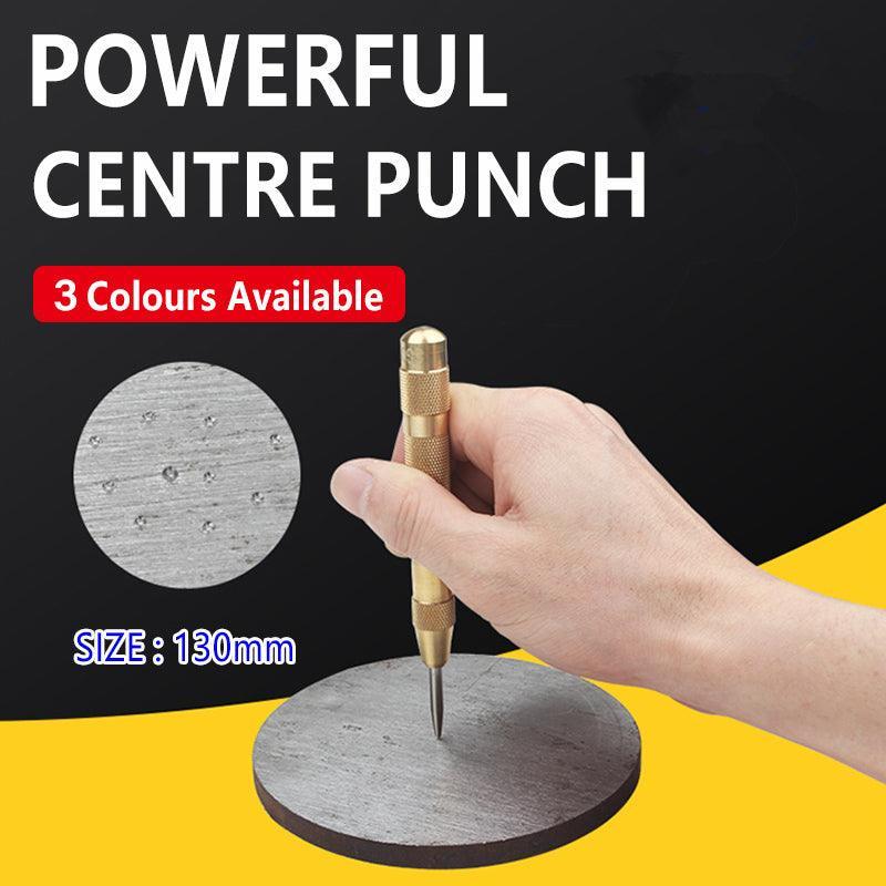 V528-PUNCHBRASS-BLACK-424412-202509302318-00 125Mm Heavy Duty Automatic Centre Punch- Brass & Spring Loaded - Black - Image 1